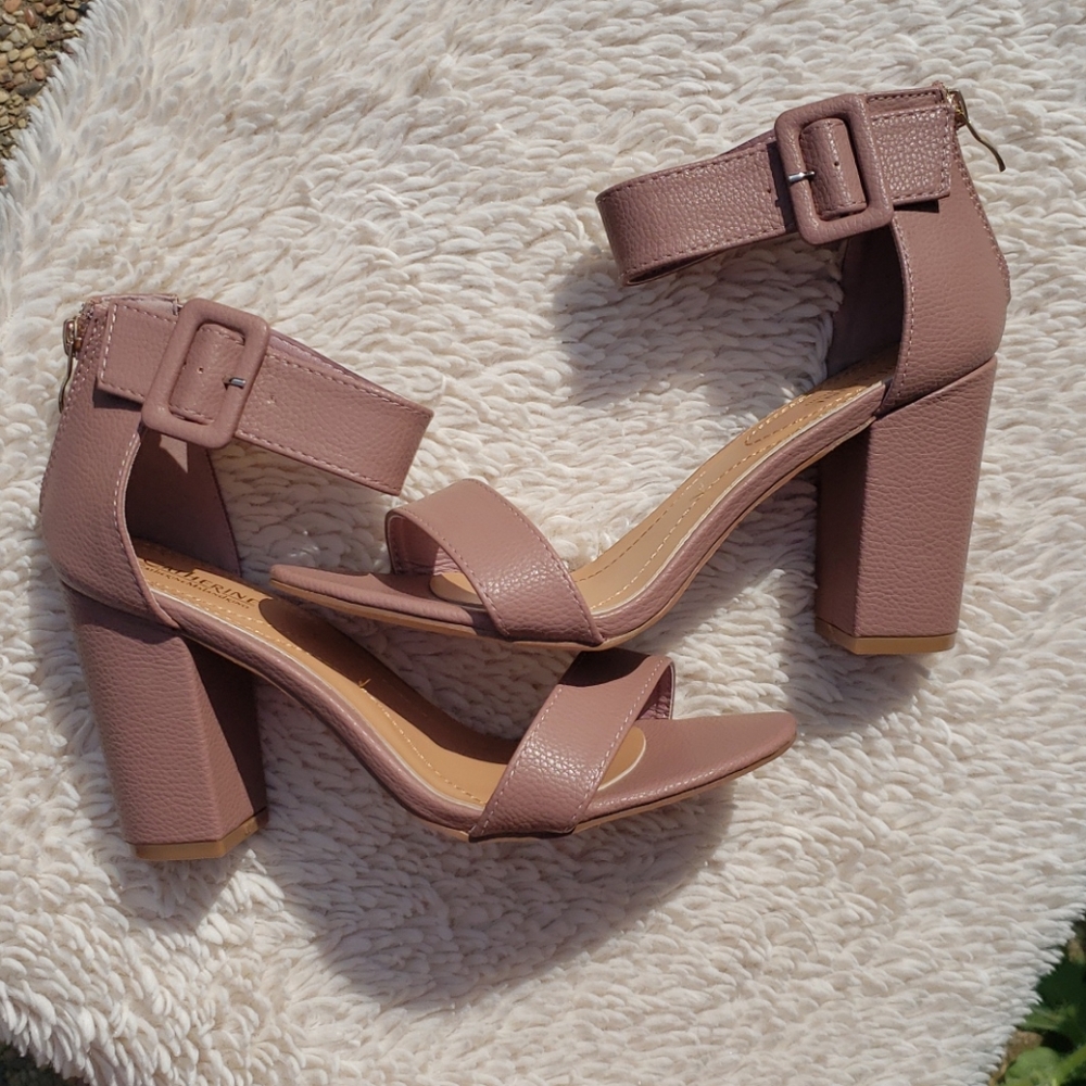 Blush Ankle Strap Block High Heel Sandal - Picture 4 of 11